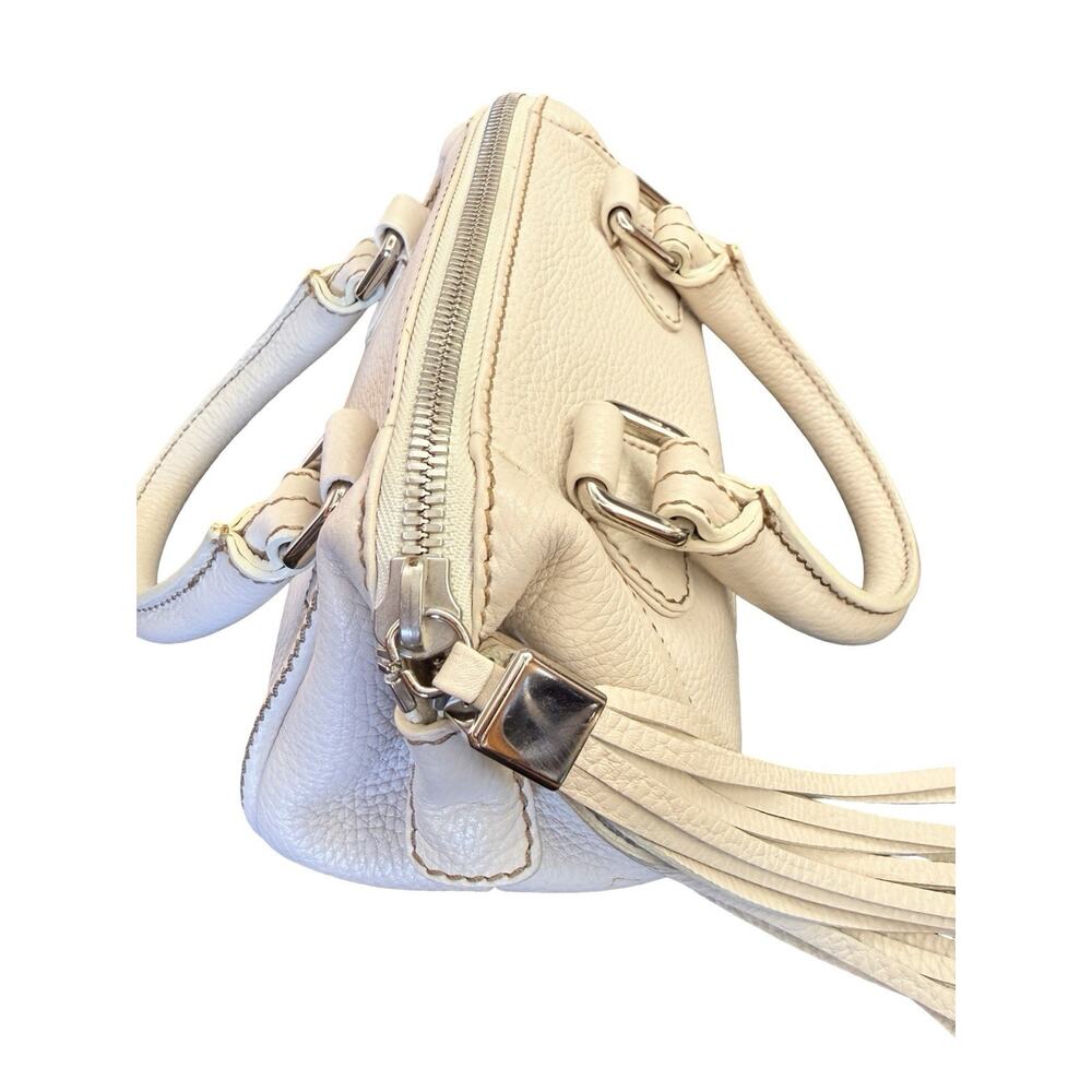 Vintage Chanel Small LAX Bowler Bag Pebbled Leather Silver Tassel Very Good - Picture 4 of 13